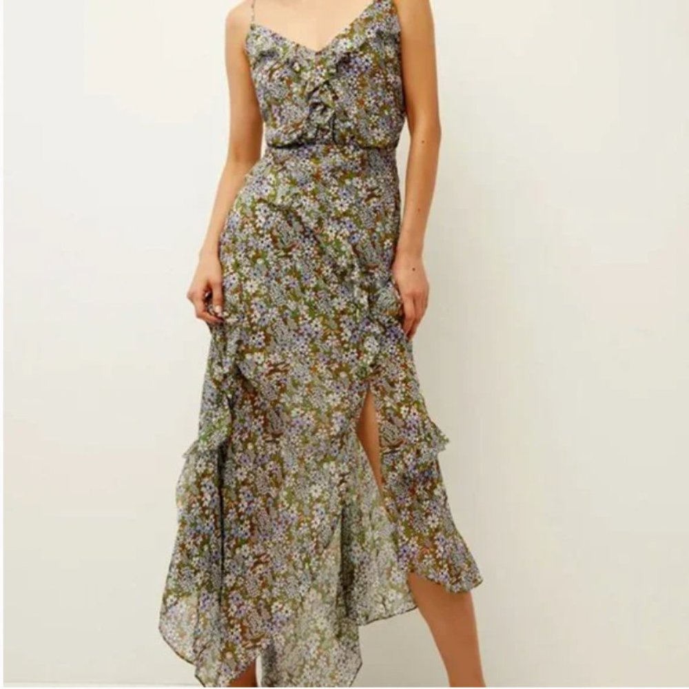 Veronica Beard Avenel Dress in Forest Army Multi | Size 6